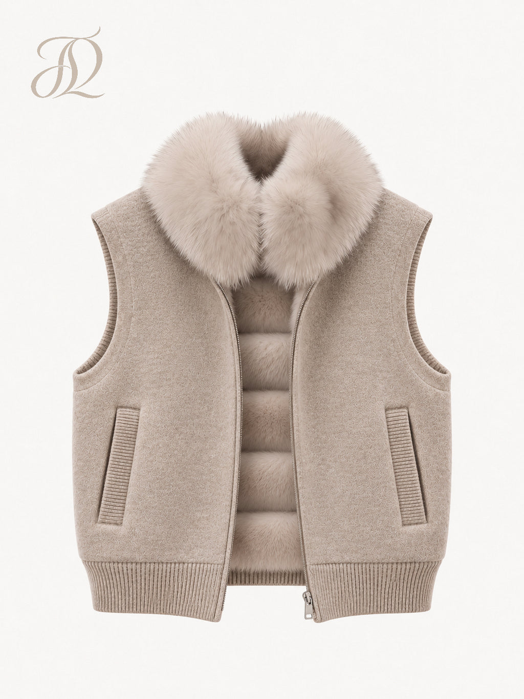 The Oat Milk Cashmere & Fur Vest