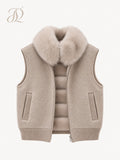 The Oat Milk Cashmere & Fur Vest