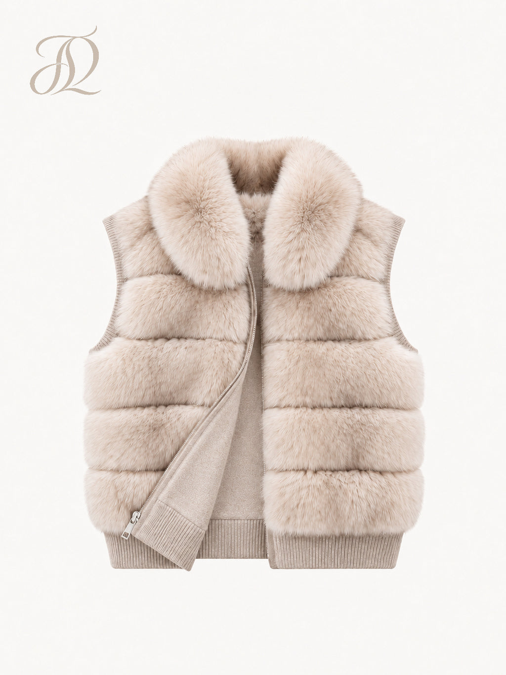 The Oat Milk Cashmere & Fur Vest